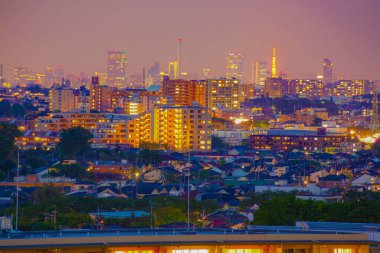 Tokyo silueti ve Tokyo Kulesi