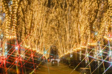 Sendai Işığı Gösterisinin Aydınlanması. Çekim yeri: Sendai, Miyagi Bölgesi