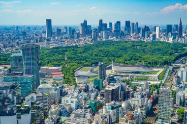 Shibuya Gökyüzü Gözlemevinden Shinjuku silueti. Çekim yeri: Tokyo Büyükşehir Bölgesi