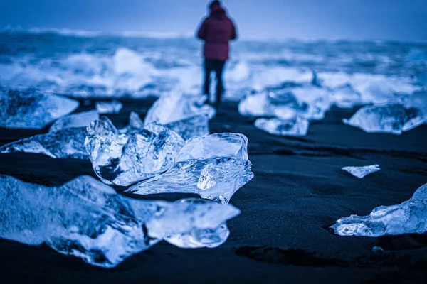 ダイヤモンドビーチ アイスランド のVatnajokull 撮影場所 アイスランド — ストック写真