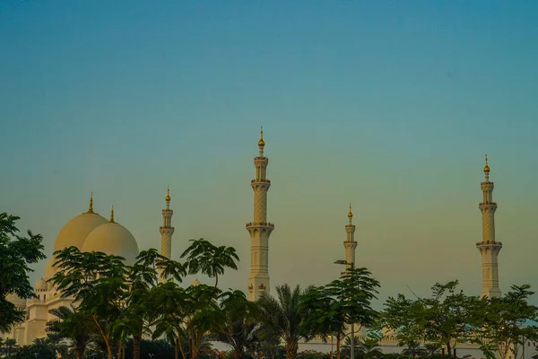 Великая Мечеть Шейха Зайеда Оаэ Абу Даби Место Съемки Абу — стоковое фото