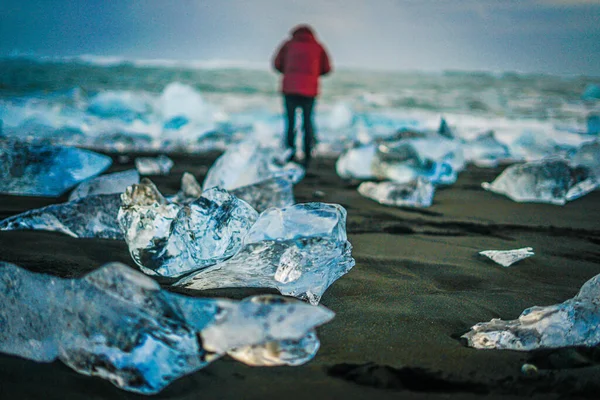 Vatnajokull Diamond Beach Islândia Localização Tiro Islândia — Fotografia de Stock