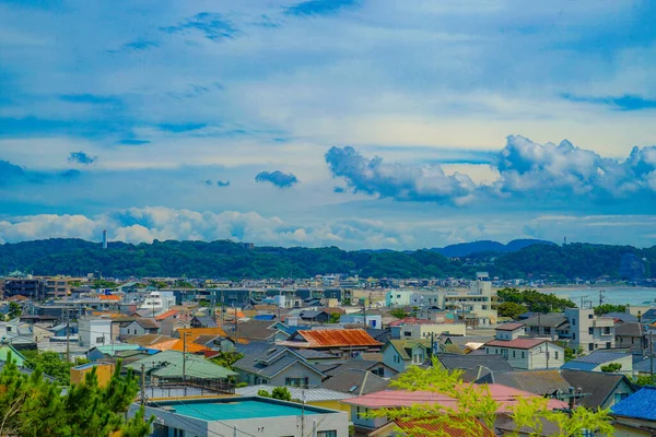 Sokakların Mavi Gökyüzünün Kamakura Çekim Yeri Kamakura Kanagawa Bölgesi — Stok fotoğraf