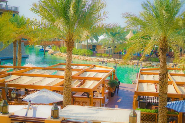 Riverside Restaurant Zjednoczone Emiraty Arabskie Miejsce Fotografowania Dubai — Zdjęcie stockowe