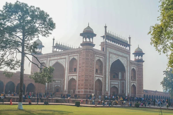 Taj Mahal Nagy Torony Kapu India Agra Lövöldözés Helye India — Stock Fotó