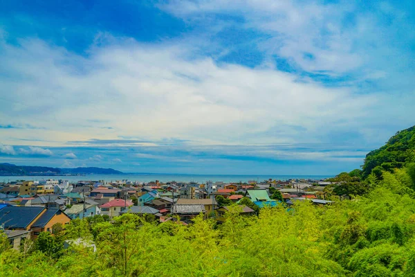 Καμακούρα Των Δρόμων Και Του Γαλάζιου Ουρανού Τοποθεσία Λήψης Kamakura — Φωτογραφία Αρχείου