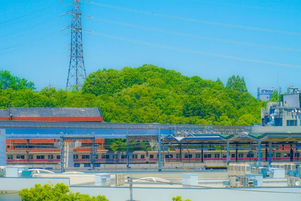 Střechy Keio Line Tama Center Místo Střelby Tokijská Metropolitní Oblast — Stock fotografie