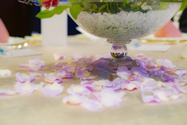 Renkli çiçeklerin düğün partisi. Çekim yeri: Yokohama-şehir kanagawa ili