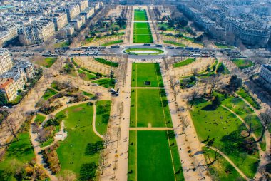Eyfel Kulesi 'nden Paris silueti görünüyor. Çekim yeri: Fransa, Paris
