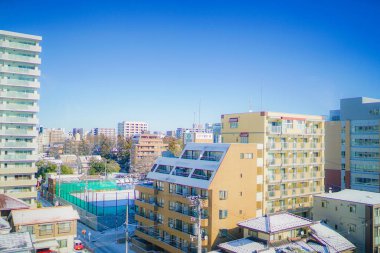 Sendai 'de kar yığını var. Çekim yeri: Sendai, Miyagi Bölgesi