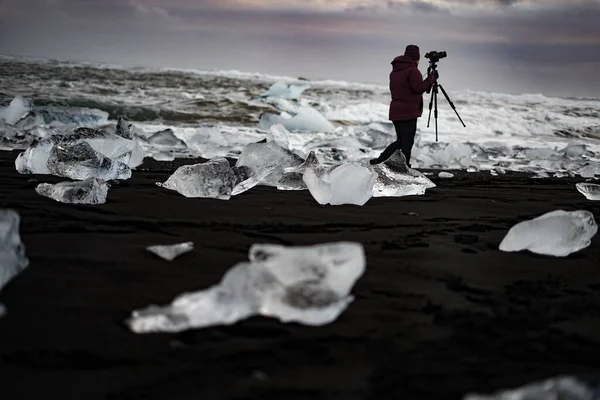 Vatnajokull Diamond Beach Ісландія Shooting Location Iceland — стокове фото