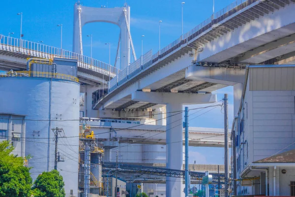 Yurikamome Och Metropolitan Expressway Fotografering Plats Tokyo Storstadsområde — Stockfoto