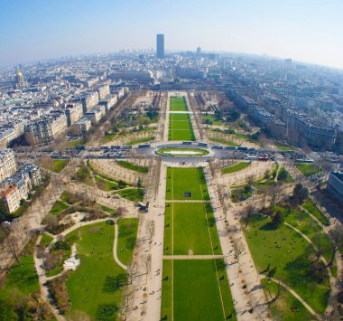 Eyfel Kulesi 'nden Paris silueti görünüyor. Çekim yeri: Fransa, Paris