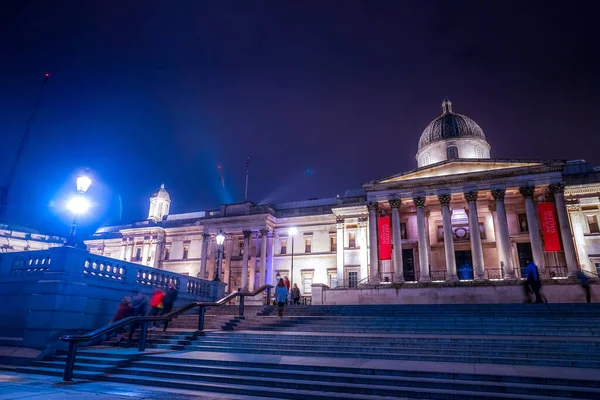 National Gallery Kunstmuseum Van Het Nachtzicht Londen Shooting Location Verenigd — Stockfoto