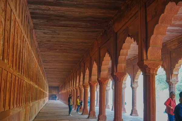 Taj Mahal Grande Portão Torre Índia Agra Localização Tiro Índia — Fotografia de Stock