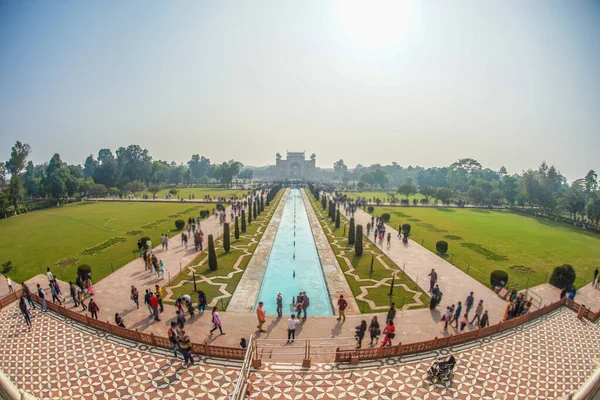 Taj Mahal Velké Věže Brány Indie Agra Místo Střelby Indie — Stock fotografie