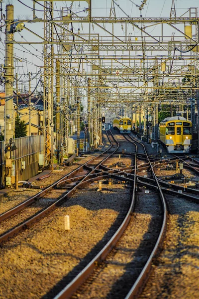 Línea Seibu Vista Desde Estación Nishikasawa Ubicación Del Disparo Prefectura — Foto de Stock