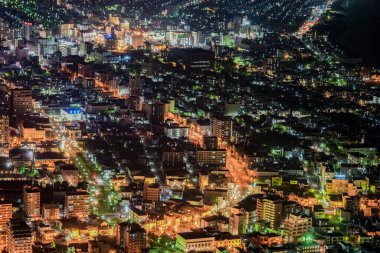 Hakodates gece sahnesi (Mt. Hakodate). Çekim Konumu: Hokkaido