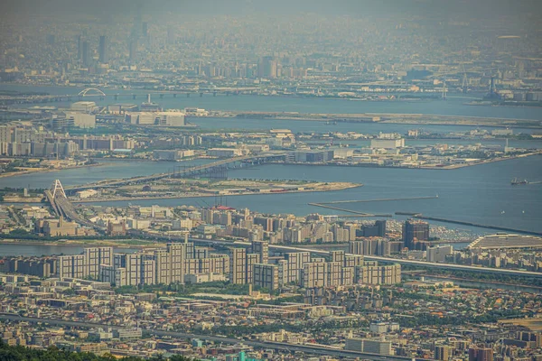 Osaka Kasabası Rokko Dağı Ndan Görüldü Çekim Yeri Kobe Şehri — Stok fotoğraf