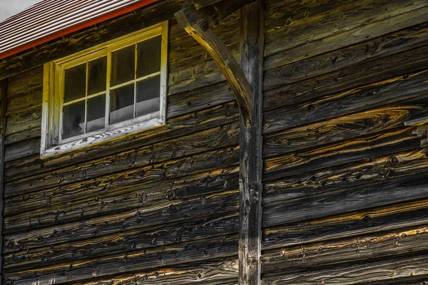 旧木结构的旧墙 射击地点 北海道 — 图库照片