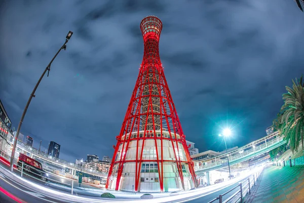 Nachtansicht Des Kobe Port Tower Drehort Stadt Kobe Präfektur Hyogo — Stockfoto