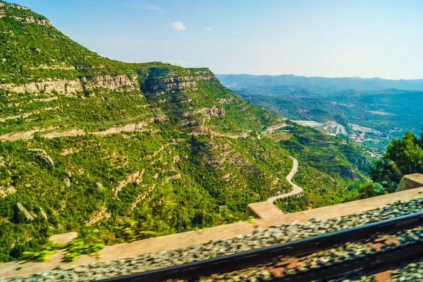 Θέα Από Monsalat Mountaineering Railway Τοποθεσία Λήψης Ισπανία Βαρκελώνη — Φωτογραφία Αρχείου