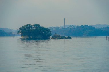 Nippon Miyama Matsushima manzarası. Sendai, Miyagi Bölgesi.