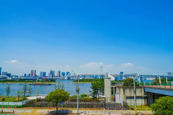 Byggnaden Tokyo Sett Utifrån Odaiba Fotografering Plats Tokyo Storstadsområde — Stockfoto