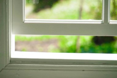 Beyaz oda penceresi (arkaplan malzemesi). Çekim Konumu: Hokkaido