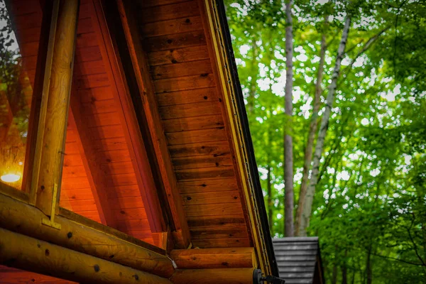 Kép Lodge Álló Erdőben Lövöldözés Helye Hokkaido Furano — Stock Fotó