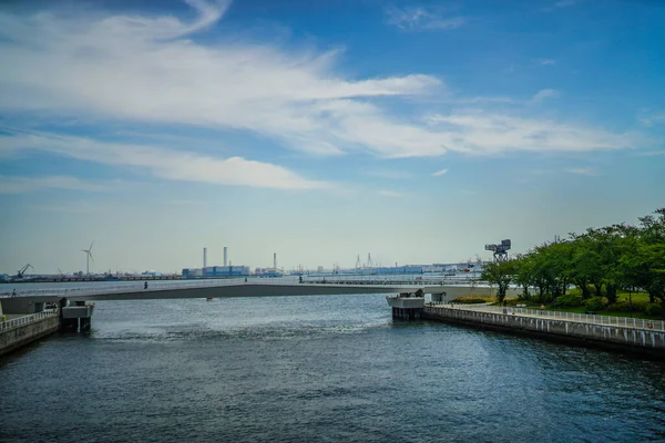 Yokohama Minato Mirai Épületcsoportja Kék Égboltja Lövöldözés Helye Yokohama City — Stock Fotó