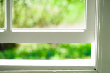 Beyaz oda penceresi (arkaplan malzemesi). Çekim Konumu: Hokkaido