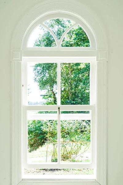 Fenêtre Chambre Blanche Fond Lieu Tournage Hokkaido — Photo