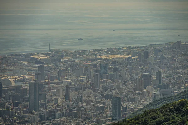 Miasto Kobes Widziane Góry Rokko Miejsce Fotografowania Kobe City Hyogo — Zdjęcie stockowe