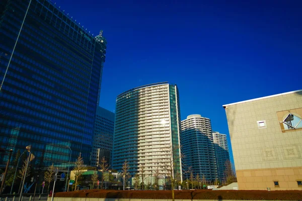 Bouwgroep Blauwe Lucht Van Yokohama Minato Mirai Schietplaats Yokohama Stad — Stockfoto
