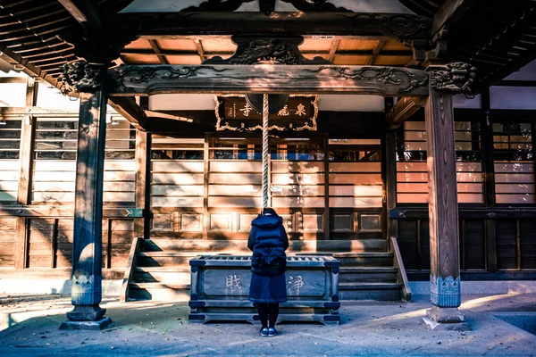 Wizerunek Wizyt Świątyniach Strzelanie Lokalizacja Tokio Metropolii — Zdjęcie stockowe