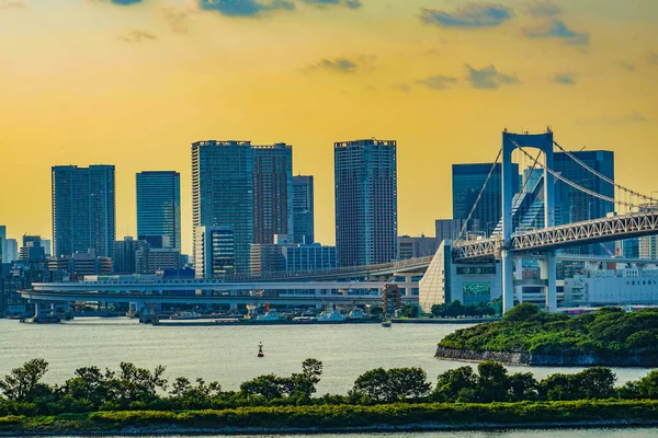 Tokyo Stad Sett Utifrån Odaiba Fotografering Plats Tokyo Storstadsområde — Stockfoto