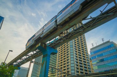 Minato-ku, Tokyo 'da gün batımı manzarası ve gün batımı. Çekim yeri: Tokyo Büyükşehir Bölgesi