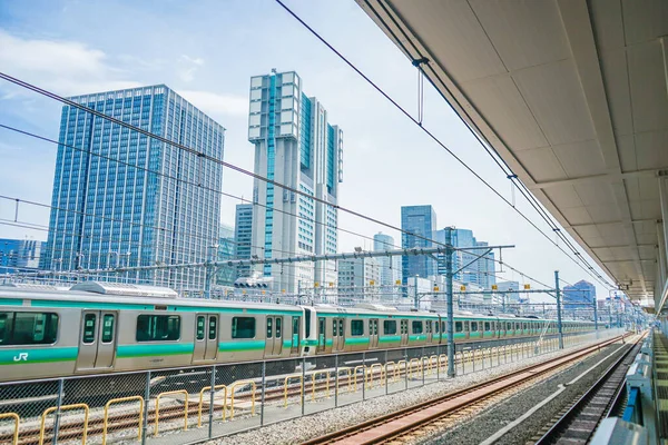 Immagine Della Piattaforma Takawa Gateway Station Luogo Delle Riprese Area — Foto Stock