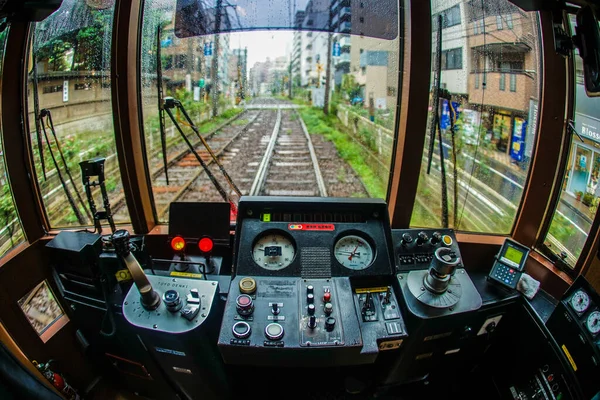 Assento Controle Linha Toden Arakawa Localização Tiroteio Tóquio Área Metropolitana — Fotografia de Stock