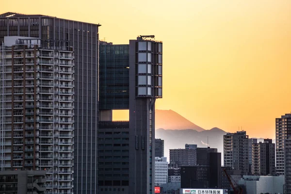 Tokyo Şehri Gün Batımında Aydınlandı Çekim Yeri Tokyo Büyükşehir Bölgesi — Stok fotoğraf