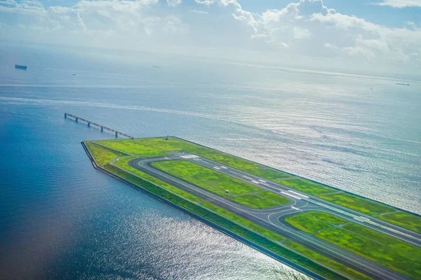 Pista Del Aeropuerto Haneda Tokio Intl Ubicación Del Disparo Zona — Foto de Stock