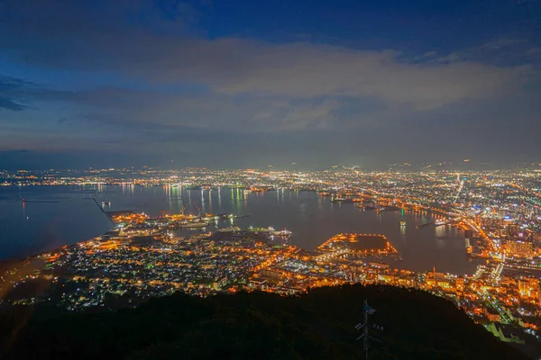 Scène Nocturne Hakodates Prise Vue Depuis Hakodate Lieu Tournage Hokkaido — Photo