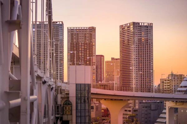 Paesaggio Urbano Tokyo Illuminato Dal Tramonto Luogo Delle Riprese Area — Foto Stock