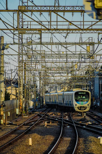 Línea Seibu Vista Desde Estación Nishikasawa Ubicación Del Disparo Prefectura — Foto de Stock