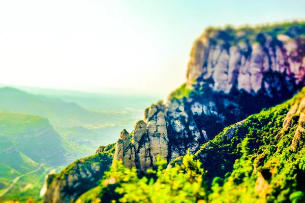 Vista Desde Monsalat Mountaineering Railway Ubicación Del Disparo Spain Barcelona — Foto de Stock