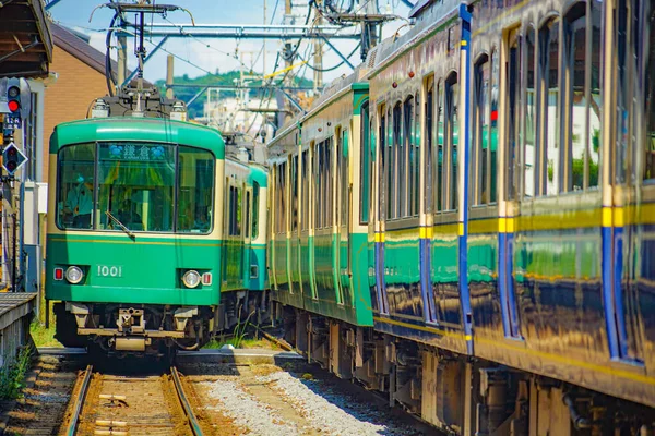 Enoshima Electric Railway Eno Line Ubicación Del Disparo Prefectura Kanagawa — Foto de Stock