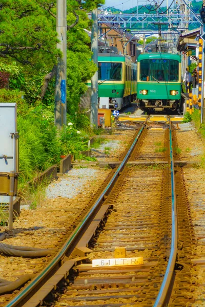 Enoshima Electric Railway Ино Line Место Стрельбы Префектура Канагава Камакура — стоковое фото