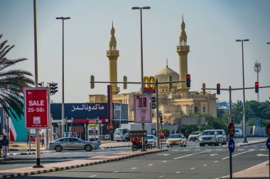 Birleşik Arap Emirlikleri ve Dubai kasabasının resmi. Çekim Konumu: Dubai