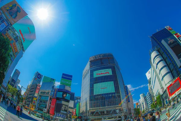 渋谷の街並と青空 撮影場所 東京都 — ストック写真